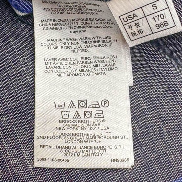 Brooks Brothers Red Fleece Linen/Cotton Stripe Short Sleeve Pullover - Picture 4 of 8